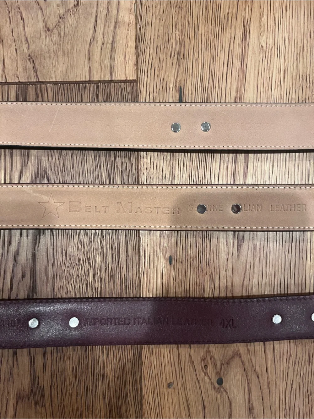 Three Leather Western-style Golf Belts with Silver Buckles - 48”
